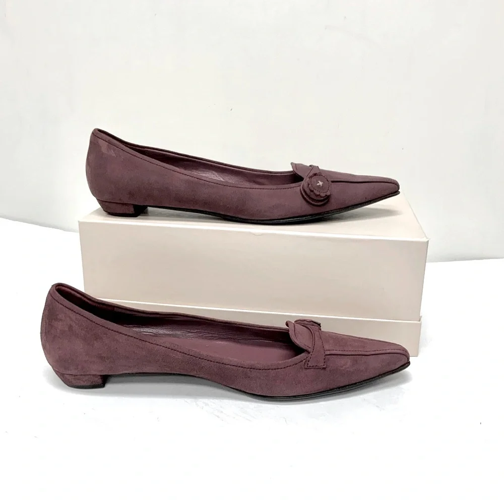 Prada purple suede pointed toe low heels 37.5